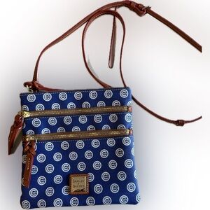 Dooney & Bourke Navy and Tan Chicago Cubs Crossbody Bag!